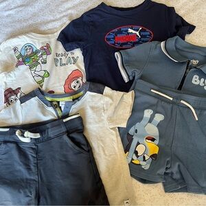 Lot 6 Boys 4-5T Bluey Shirt Short, Tommy Bahama Shirt Sho, Puma & Disney T-shirt